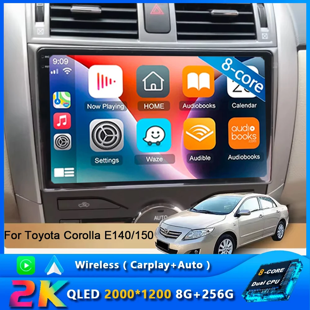 

Android 14 Car Stereo Radio For Toyota Corolla E140/150 2007 2008 2009 2010 2011 2012 2013 Multimedia Player 2 Din DVD Speaker