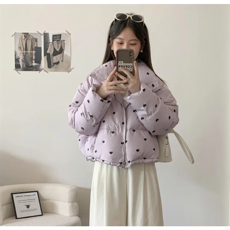 سترة نسائية مطبوعة - نمط قصير 2025 خريف/شتاء وصول جديد سميكة عصرية نمط ركاب معطف دافئ