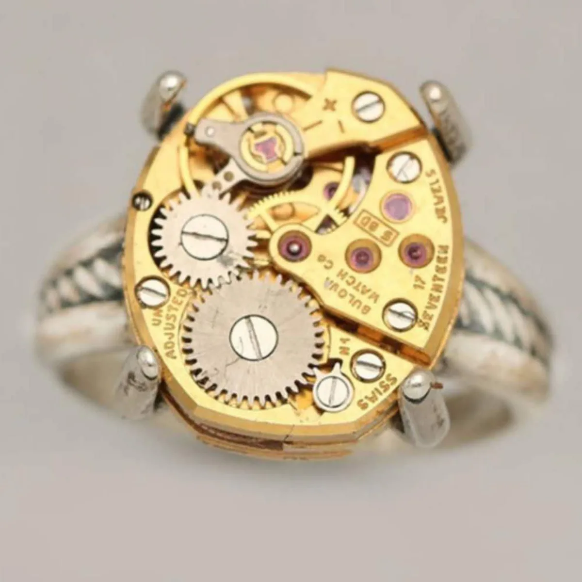 Vintage Mechanical Gear Rings for Women Stainless Steel Steam Cyberpunk Style Machine Shaped Punk Jewelry Creative Gift for Boys