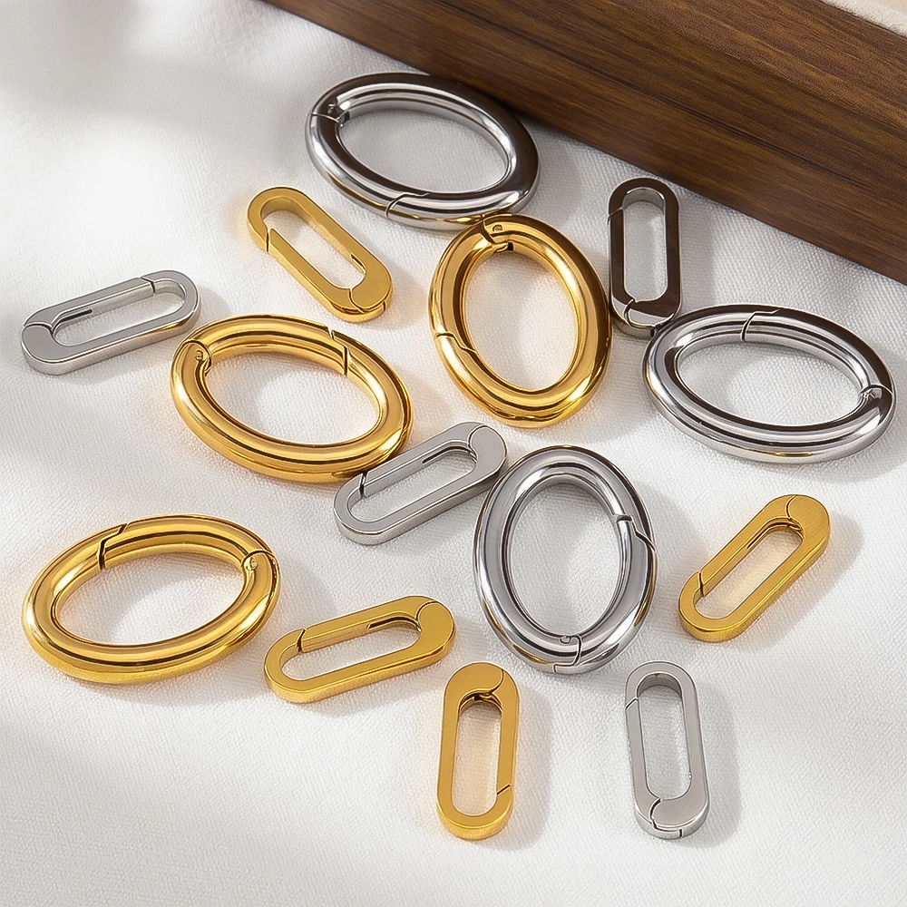 Carabiner Keychain - Fecho Lagosta Retangular de Aço Inoxidável