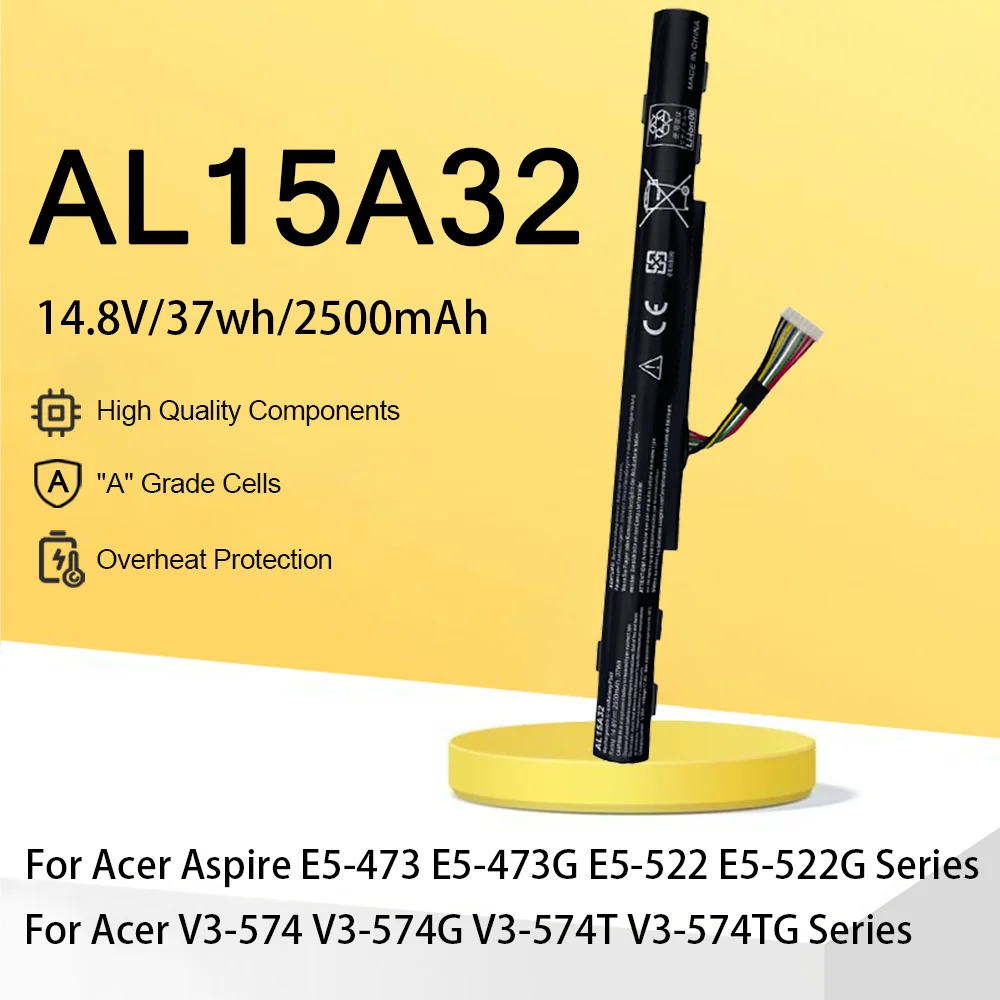 

AL15A32 Аккумулятор для ноутбука Acer Aspire E5-422G 472 E5-473 E5-473G E5-522 522G E5-532 E5-532T V3-574G V3-574T V3-574TG F5-572