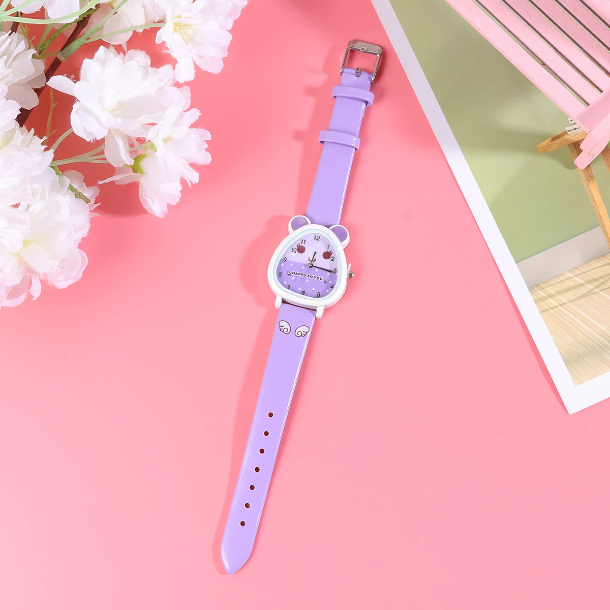 Cartoon Kids Watches Children's Watch Adorable Fashion Students Quartz Casual Bright Color PU Strap Soft Comfortable Precise
