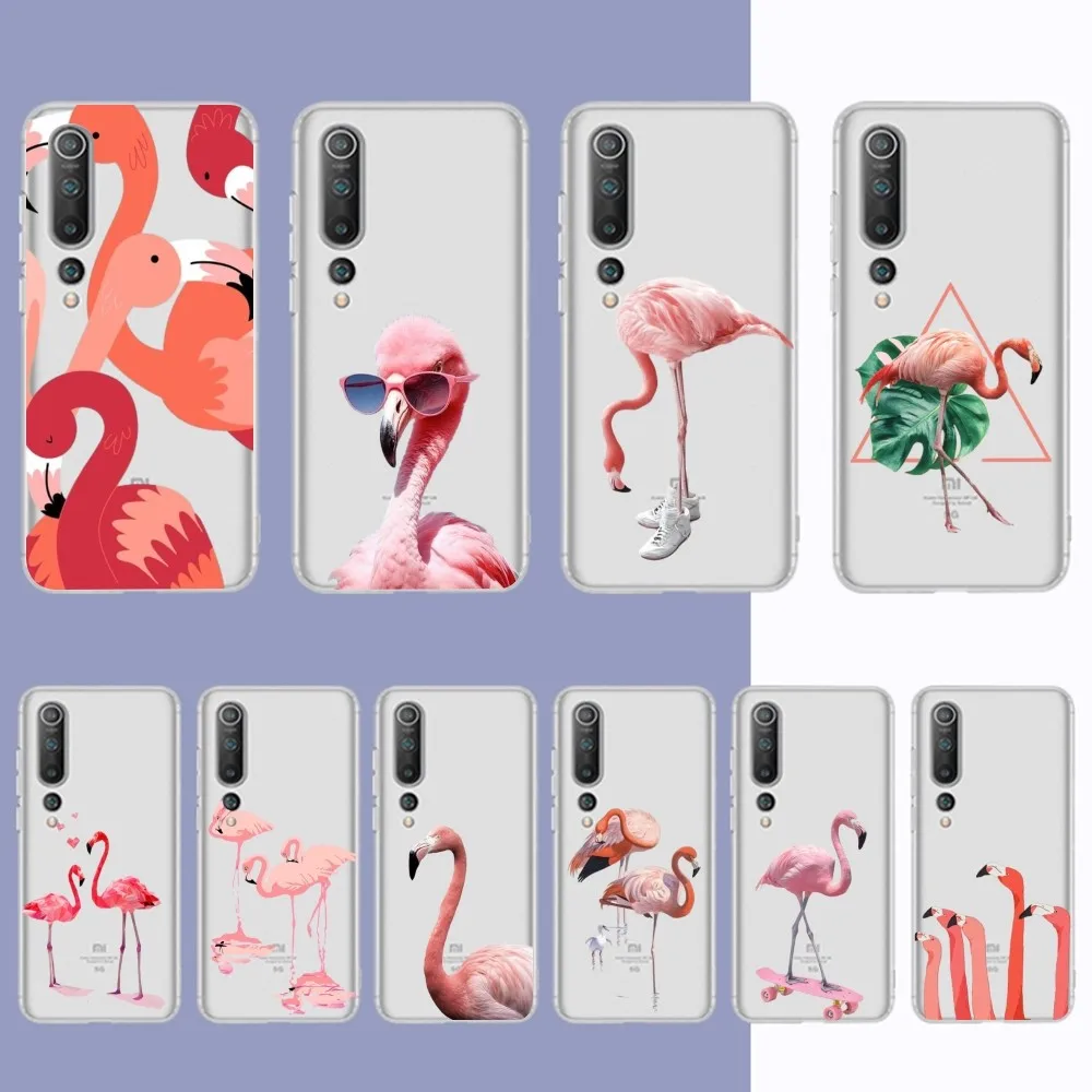 Pink Fantasy Flamingos  Phone Case For Samsung S 20 21 22 23 for Redmi Note7 8 9 10 for Huawei P20 30 40 Clear Case