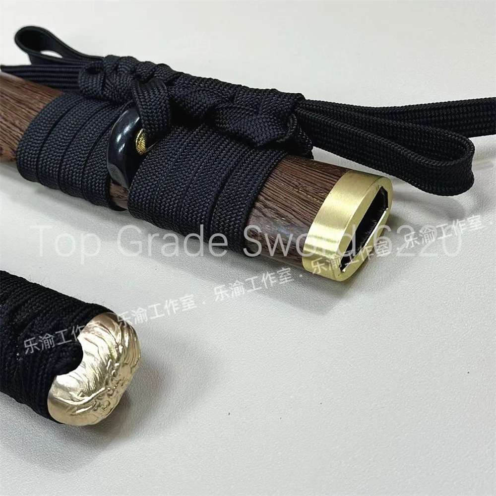 A Set Unique Nice Tsuka Handle Brass Tsuba Handguard Habaki Seppa Hardwood Sheath For Real Samurai Katana Wakizashi Sword Parts