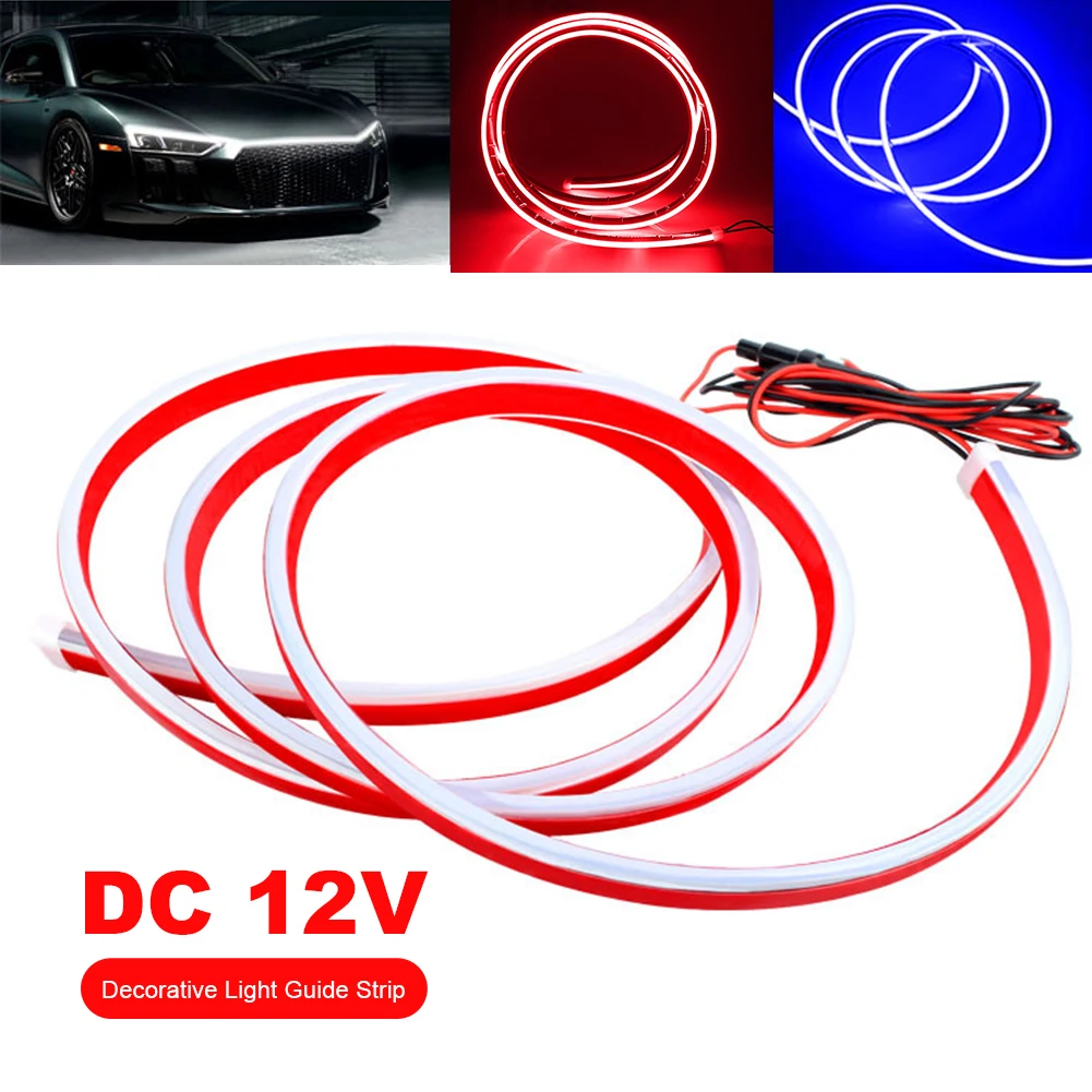 

Светодиодная лента 12В для капота автомобиля, дневные ходовые огни, суперяркая неоновая лампа 3000 лм, ДХО, декоративная подсветка капота, атмосферная лампа