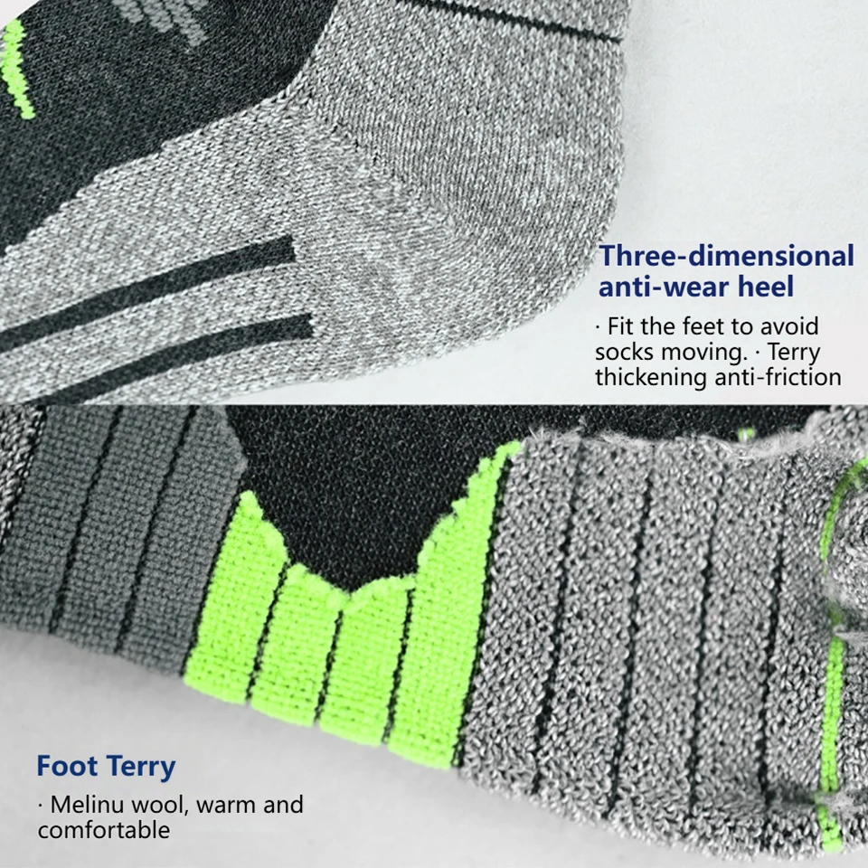 GTUBIKE 1 Pair New Merino Wool Ski Socks Outdoor Sports Thickened Terry Keep Warm Knee High Long Skiing Snowboard Hiking Socks