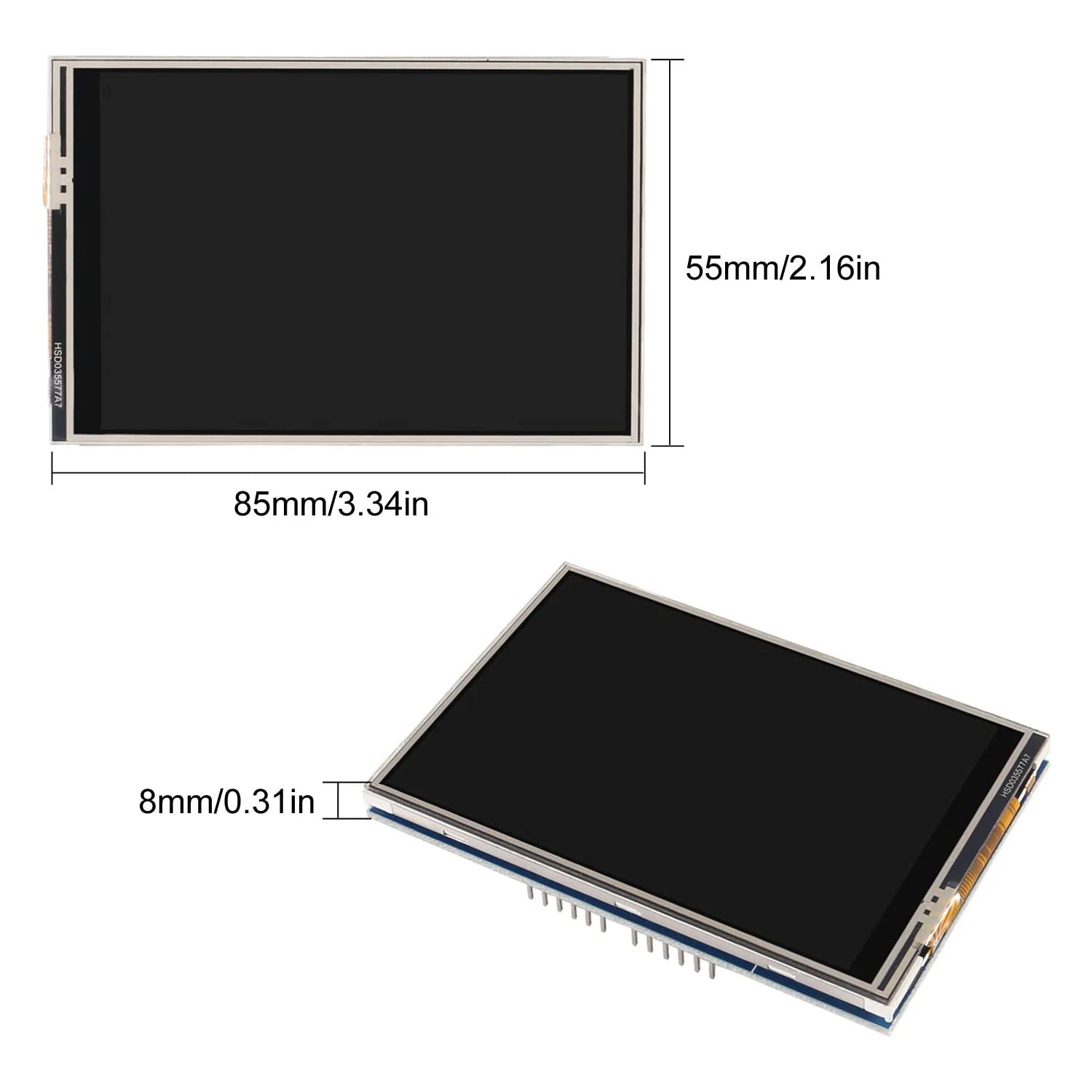 3.5 Polegada ips tft lcd módulo de toque digitador com cartão sd soquete pcb compatível para arduino mega2560 raspberry pi