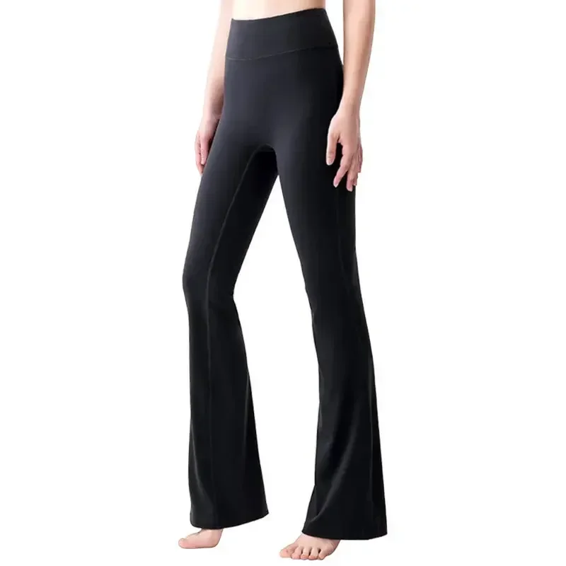 Novo outono inverno yoga esportes bell-bottoms calças térmicas de cintura alta treino correndo street wear casual calças de perna larga