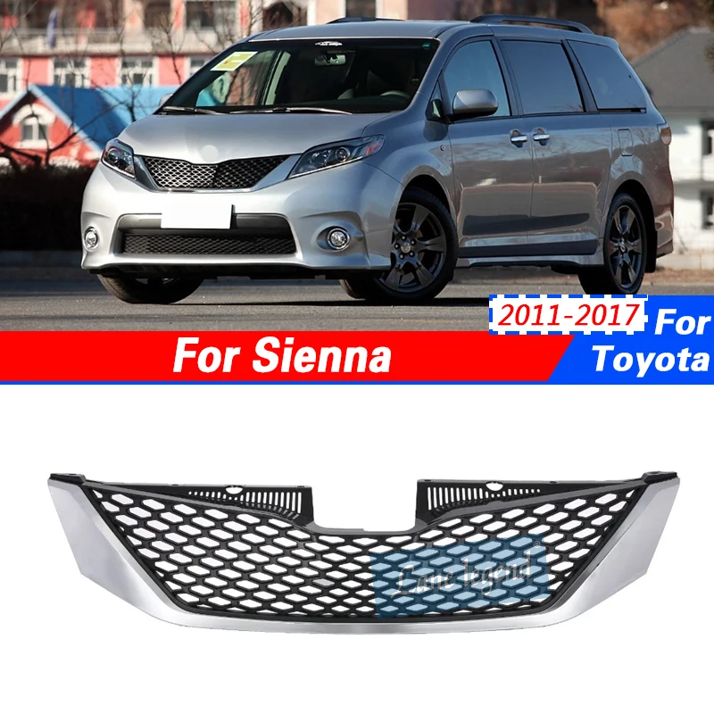 Front Bumper Grill Hood Mesh Grill Assemble for 2011-2017 Toyota Sienna SE Style high quality Car Anterior Reticulum