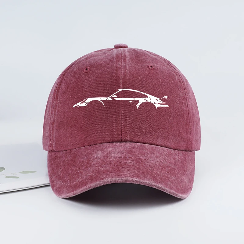 Classic Sports Car Silhouette Baseball Cap Men Retro Washed Cotton Adjustable Dad Hat Casual Automotive Sun Hat, image 10