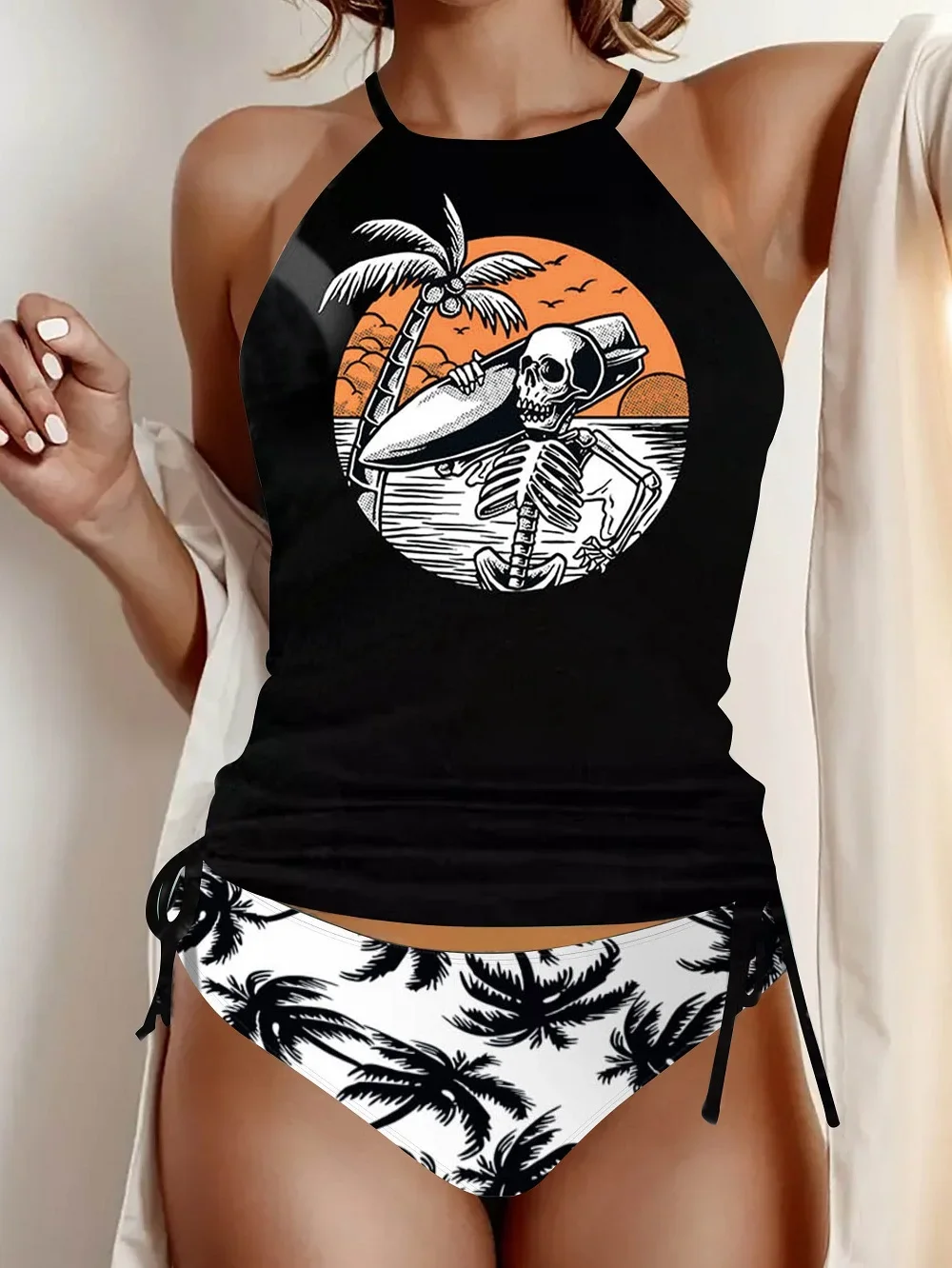 Ensemble Tankini imprimé Floral pour femmes, maillot de bain Bikini élégant 2 pièces avec bretelles réglables et bas taille haute, vêtements de plage d'été