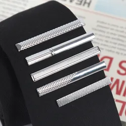 Necktie Accessories Metal Tie Clips Silver Color Jewelry Fashion Clips Pin Clasp Clamp Wedding Gifts Classic Tie Clips for Men