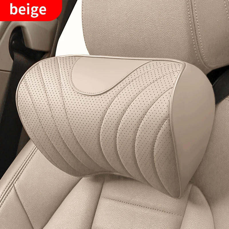 Car Headrest Pillow,Breathable Skin-Friendly Fabric,Easy Install,Neck & Shoulder Support,Reduces Driving Fatigue,Strap Fixation