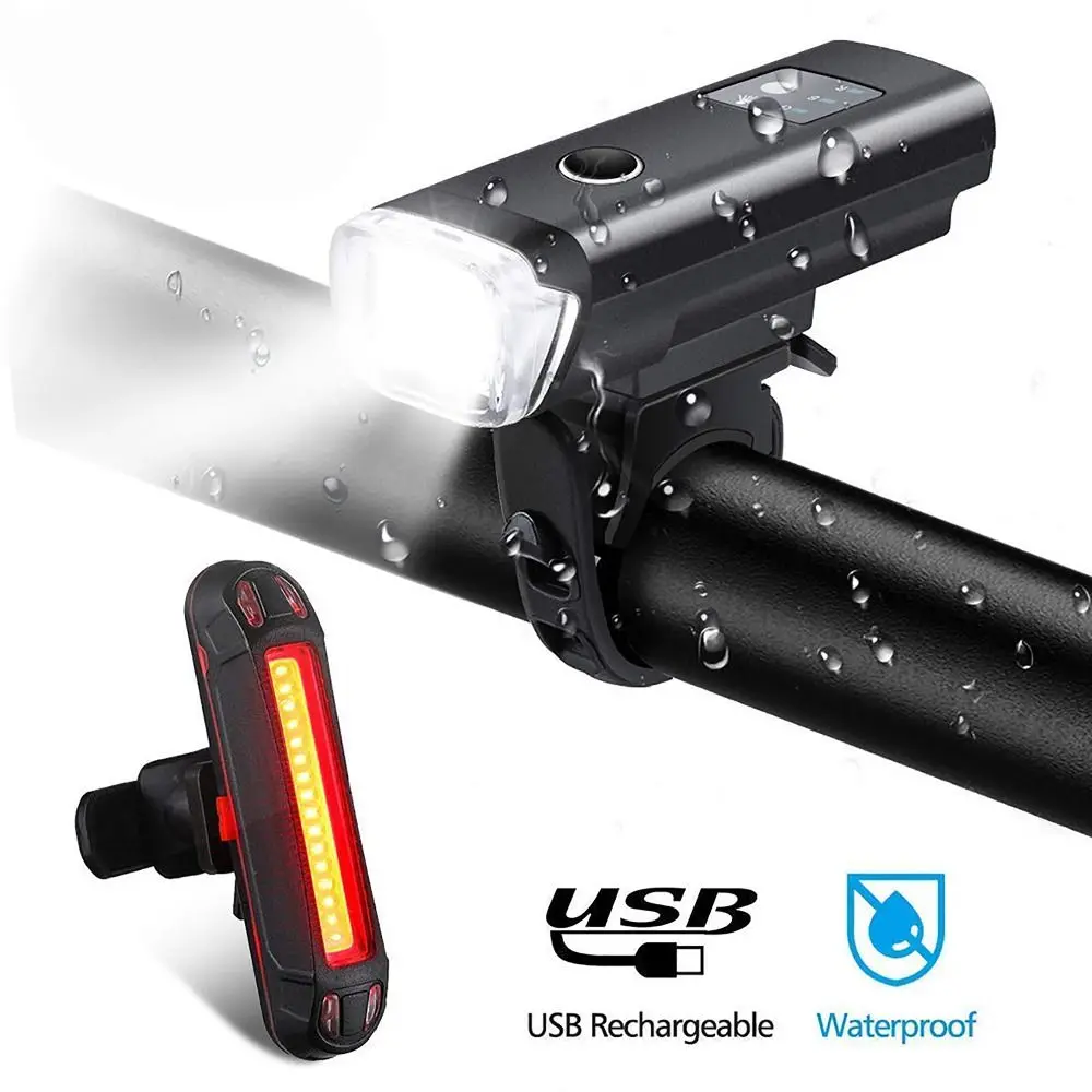 

LED USB Rechargeable Smart Bicycle Front Light High-Bright Bicycle Accessories Bike Rear Lamp PVC Cycling FlashLight