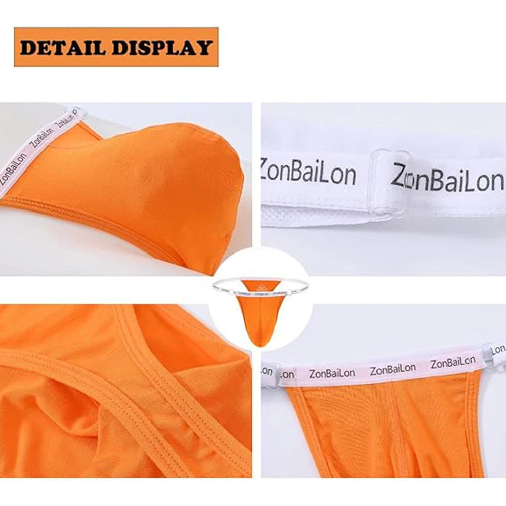 Jinshi Men's Comfortable Thongs G-Strings Jockstrap Sexy Underwear Adjustable Size Men T-Back