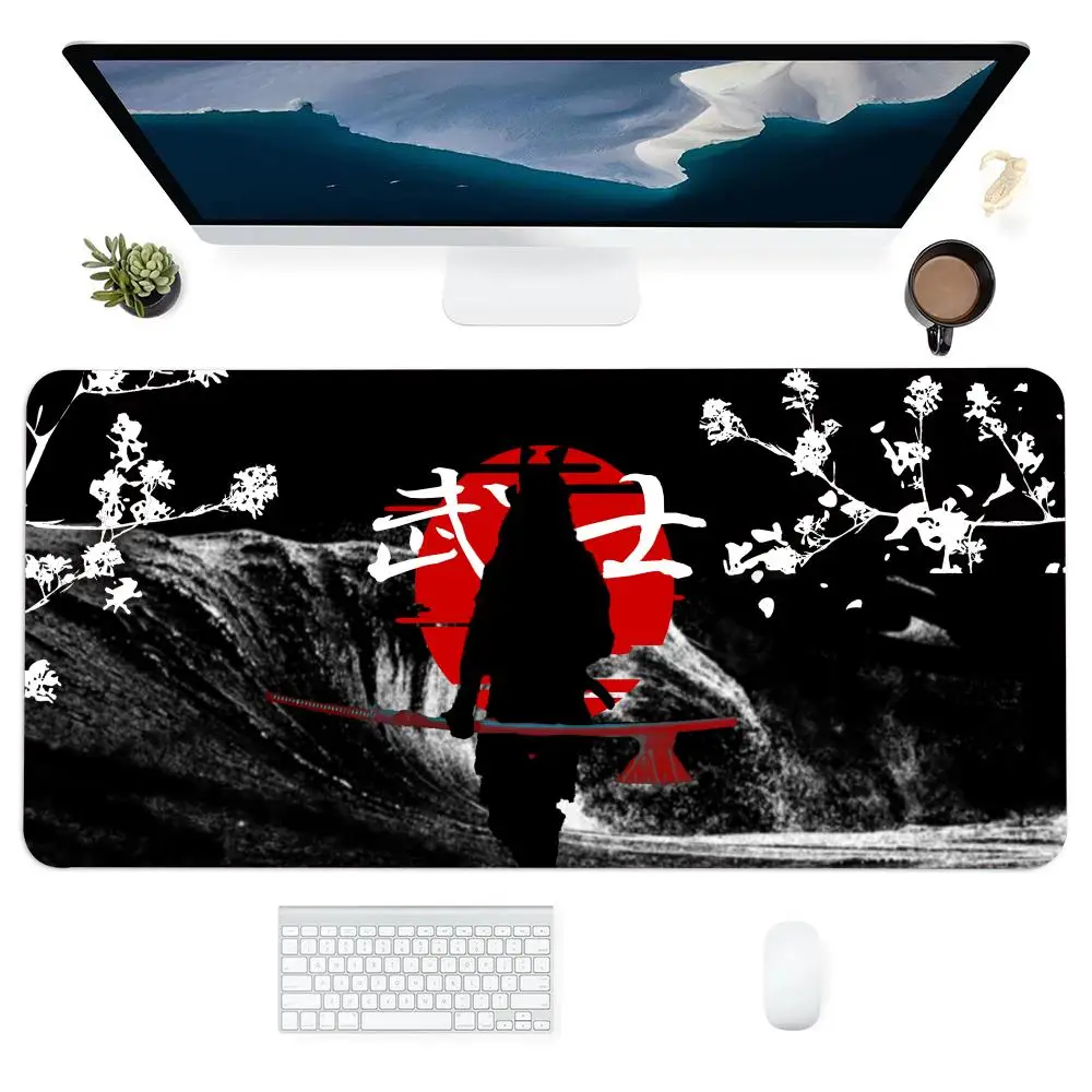 さくらサムライマウスパッド大型ゲームノンスリップマウスパッドラップトップタブレットオフィスアクセサリーマットミニアートマウスパッド PC プレイマット