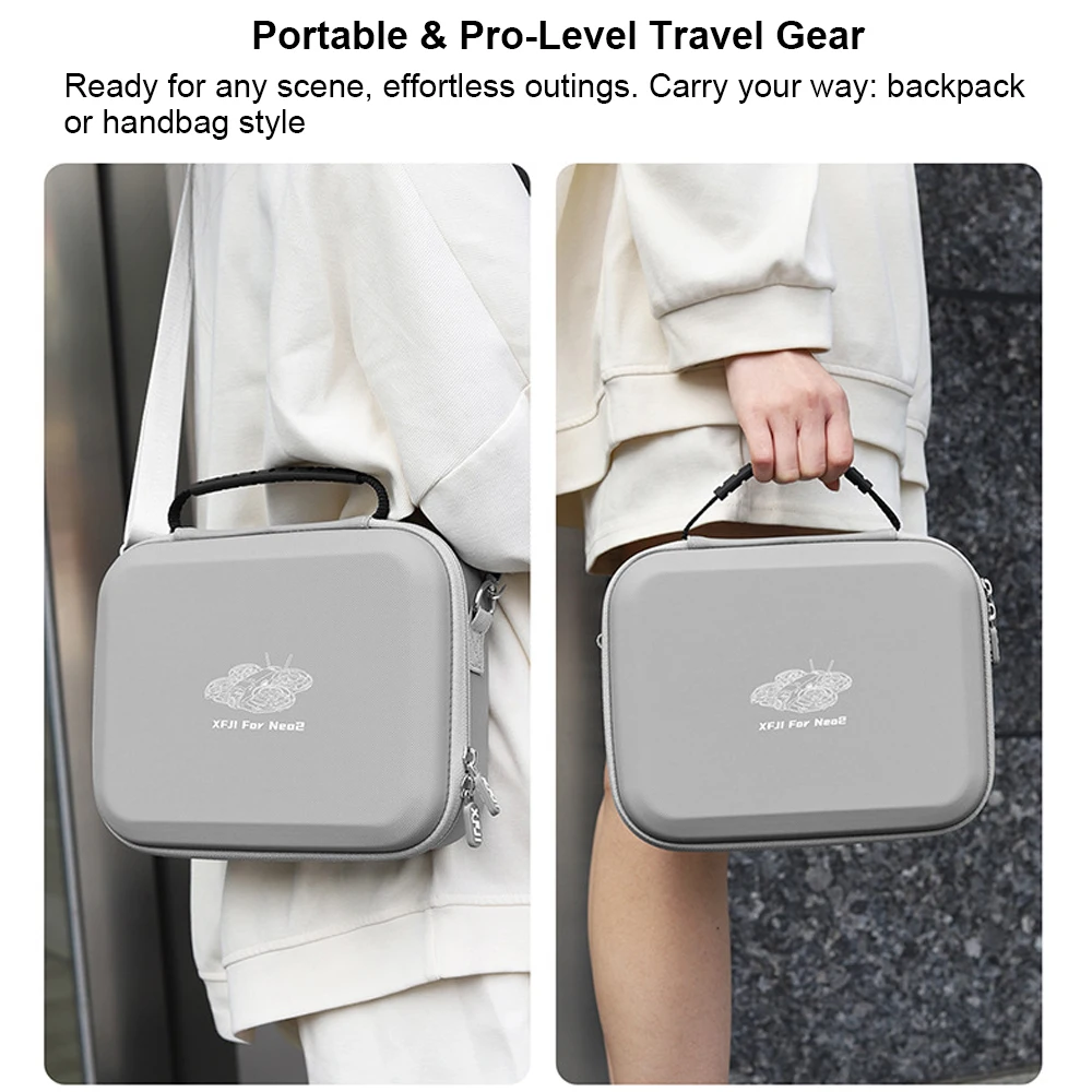 Carrying Case for DJI NEO2,Compact Portable PU Travel Storage Protective Bag for NEO2 Drone and Two-Way Charging Hub Accessories