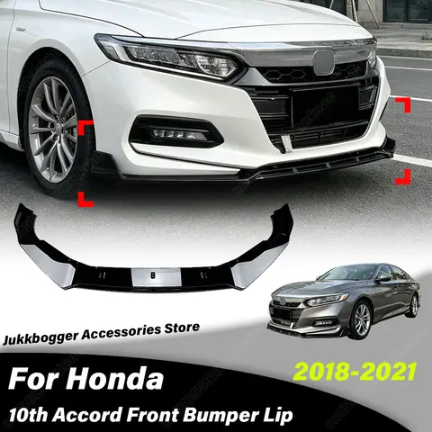 For Honda 10th Accord 2018 2019 2020 2021 Automobile Front Bumper Spoiler Board Splitter Lip Modification Decoration Accessories