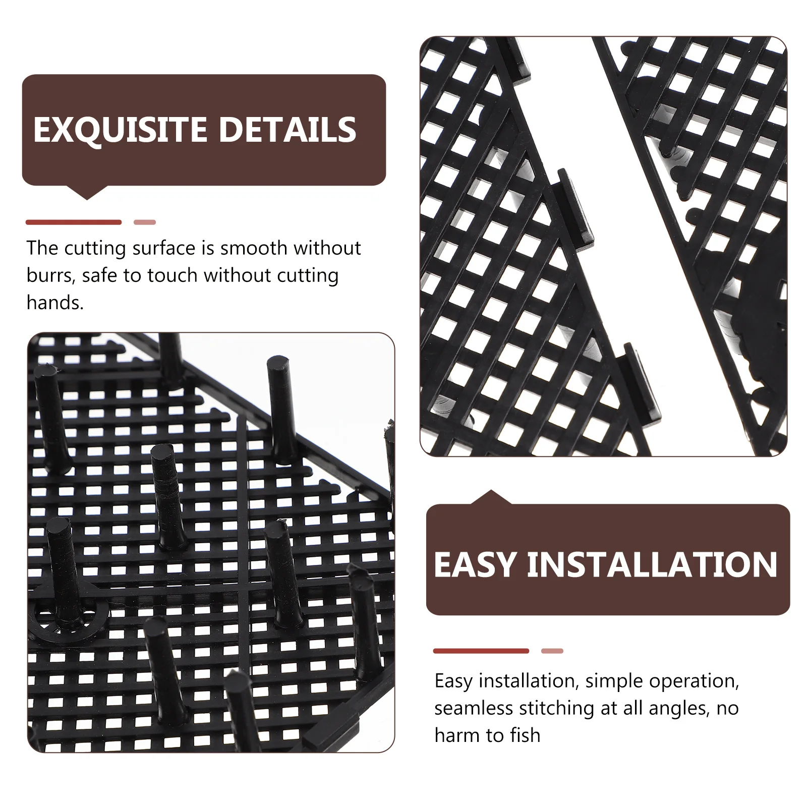 

6Pcs Aquarium Accessory Filter Plate Dense Hole Design Splicing Combination Convenient Cleaning Long Service Time