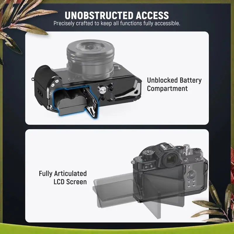 ABDW-Handgrip L Shape Leather Grip For Nikon Zf Retro Formfitting Thin Camera Mounting Baseplate With Built In Handle