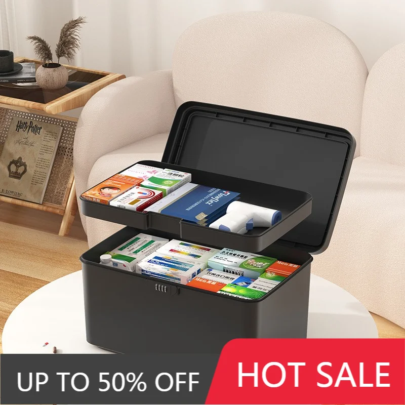 Portable Storage Box Lockable File Password Box Large Capacity Household Safe Boxes Home Increase Space Organization Accessories
