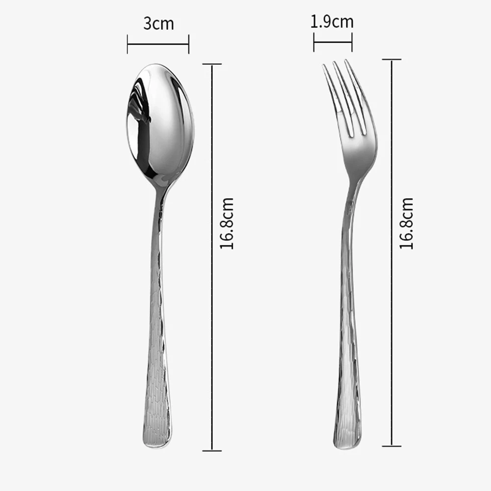 5PC Hammered Silverware Set 18/10 Stainless Steel Mirror Polished Cutlery For Daily Dining Wedding Banquet Kitchen Flatware