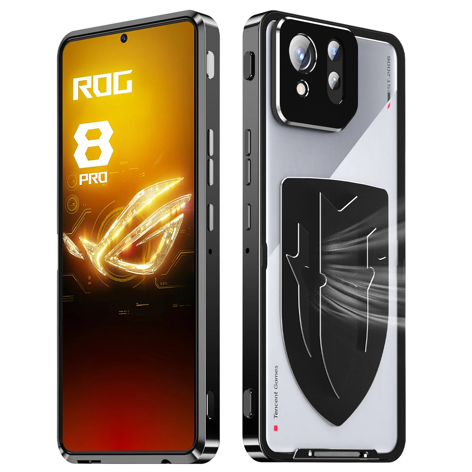 For Asus ROG Phone 8 Pro Case Metal Aluminum Alloy Bumper ROG Phone 8 Heat Dissipation Frame Acrylic Camera Protector Cover