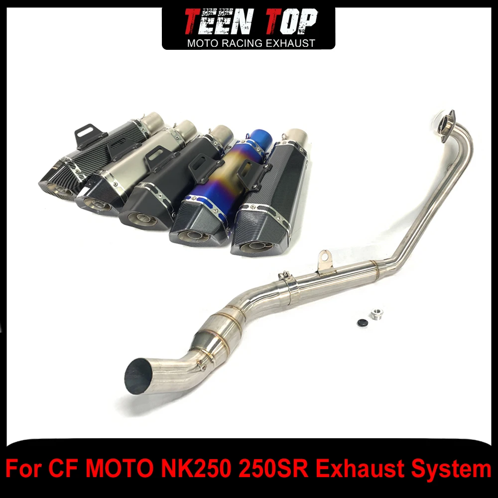 

51mm Motorcycle Escape Full Exhaust System For CF MOTO NK250 250SR Front Link Pipe Stainless Steel NK250 Exhaust Elbow Muffler
