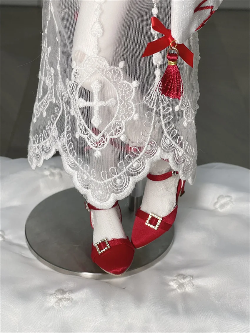 In Stock BJD/SD Shoes 1/3 1/4 High Heels Girls Silk Pointy One-button High Heels Multi-colored BJD Doll Accessories