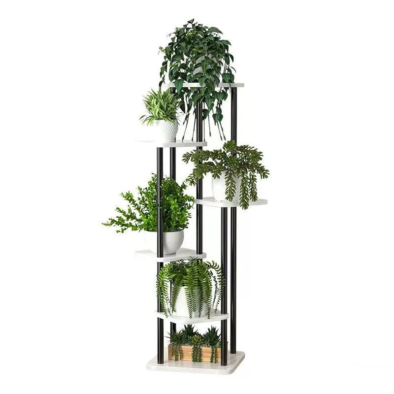 Flower Rack Indoor Household Iron Art Living Room Floor Standing Multi-layer Flower Pot Rack Steel Wood Storage Rackдля растений