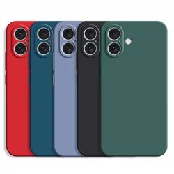 For iPhone 16 Case For iPhone 16 Cover Original TPU Luxury Shockproof Liquid Silicone Protective Phone Back Cover For iPhone 16