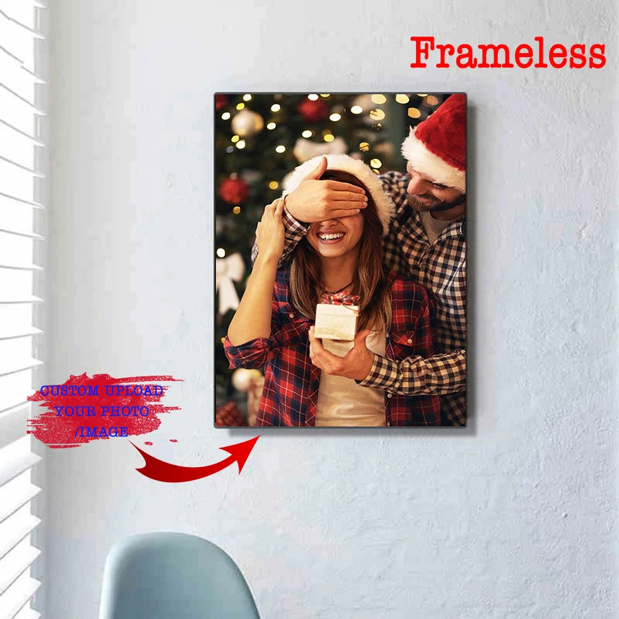 

1pc Unframed Custom Poster, Custom Canvas Prints With Your Photos poster picture Pet Family Baby Personalized Customized Canvas