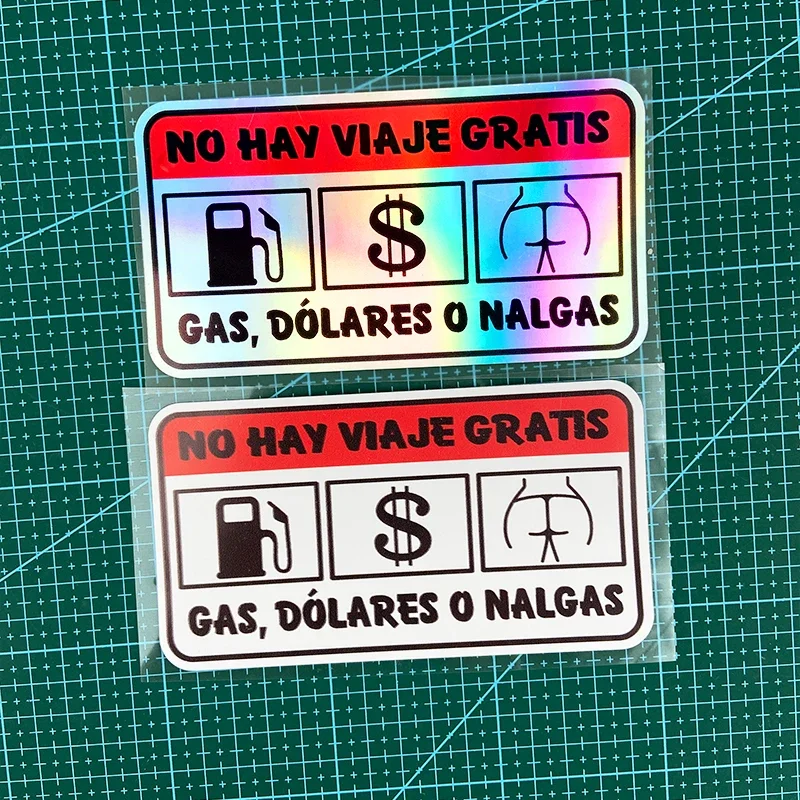 NO HAY VIAJE GRATIS Spanish Motorcycle Sticker Waterproof Vinyl Decal For Helmet Box Scooter Car Window Body Laptop Decor