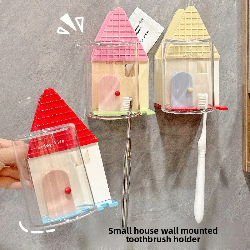 2026 New Electric Toothbrush Holder Creative Toothpaste Mouthwash Cup Storage Holder Toothbrush Shelf Wall Mounted No Punching