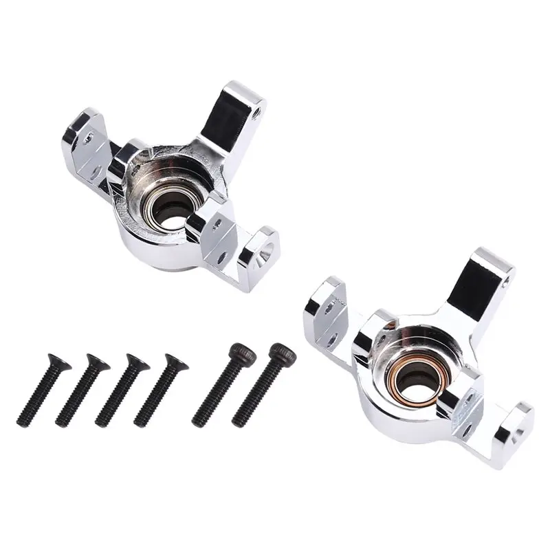 

MACH-For MJX 1/14 Scale RC Car Upgrade Front Steering Cup+ Bearing Kit- Silver Accessory Parts(Models 14301/14302 14303 14304)