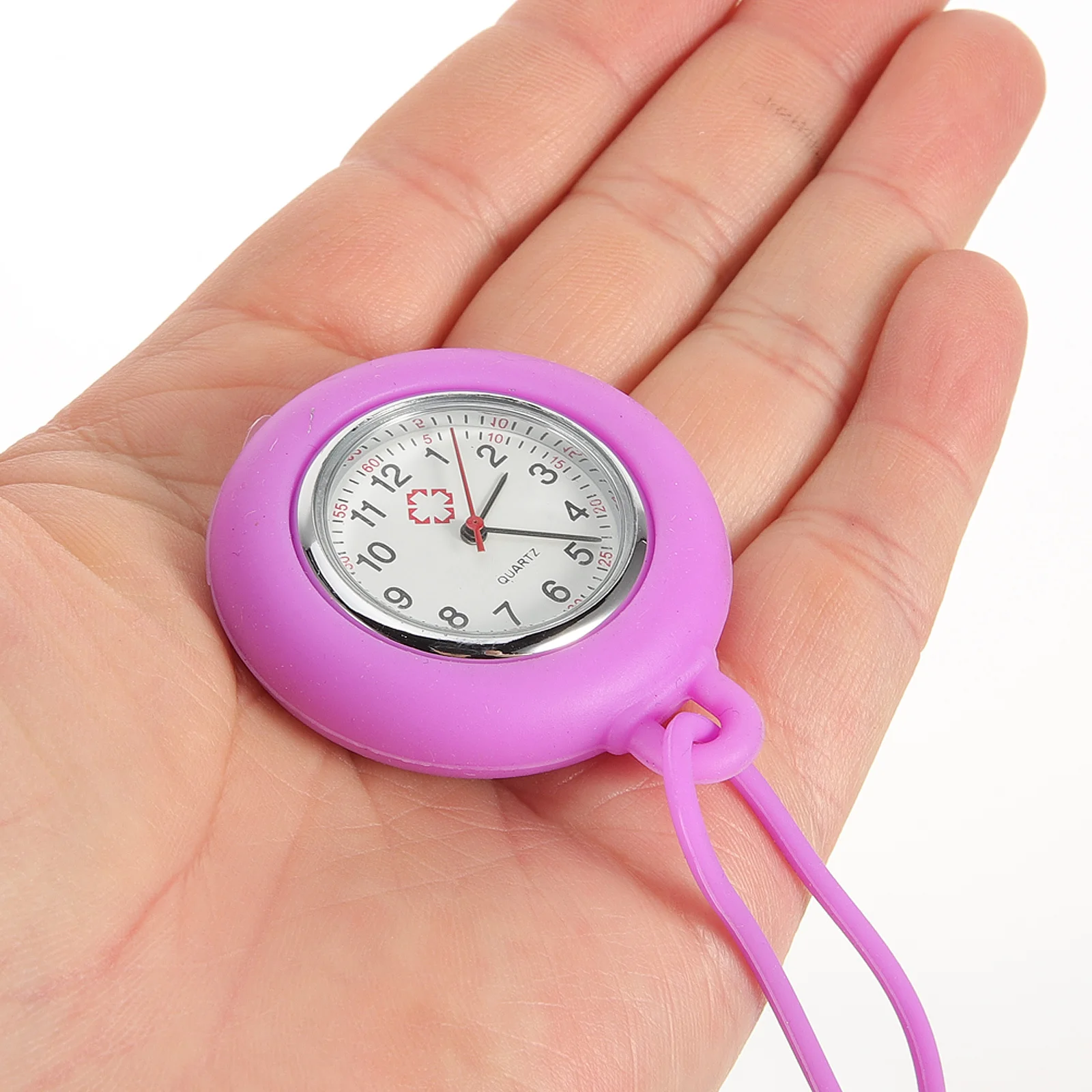 

1Pcs Silicone Medical Watch Hanging Pocket Nurse Timepiece Lightweight Robust Design for Doctor Nurse Shift Work Fashion Purple