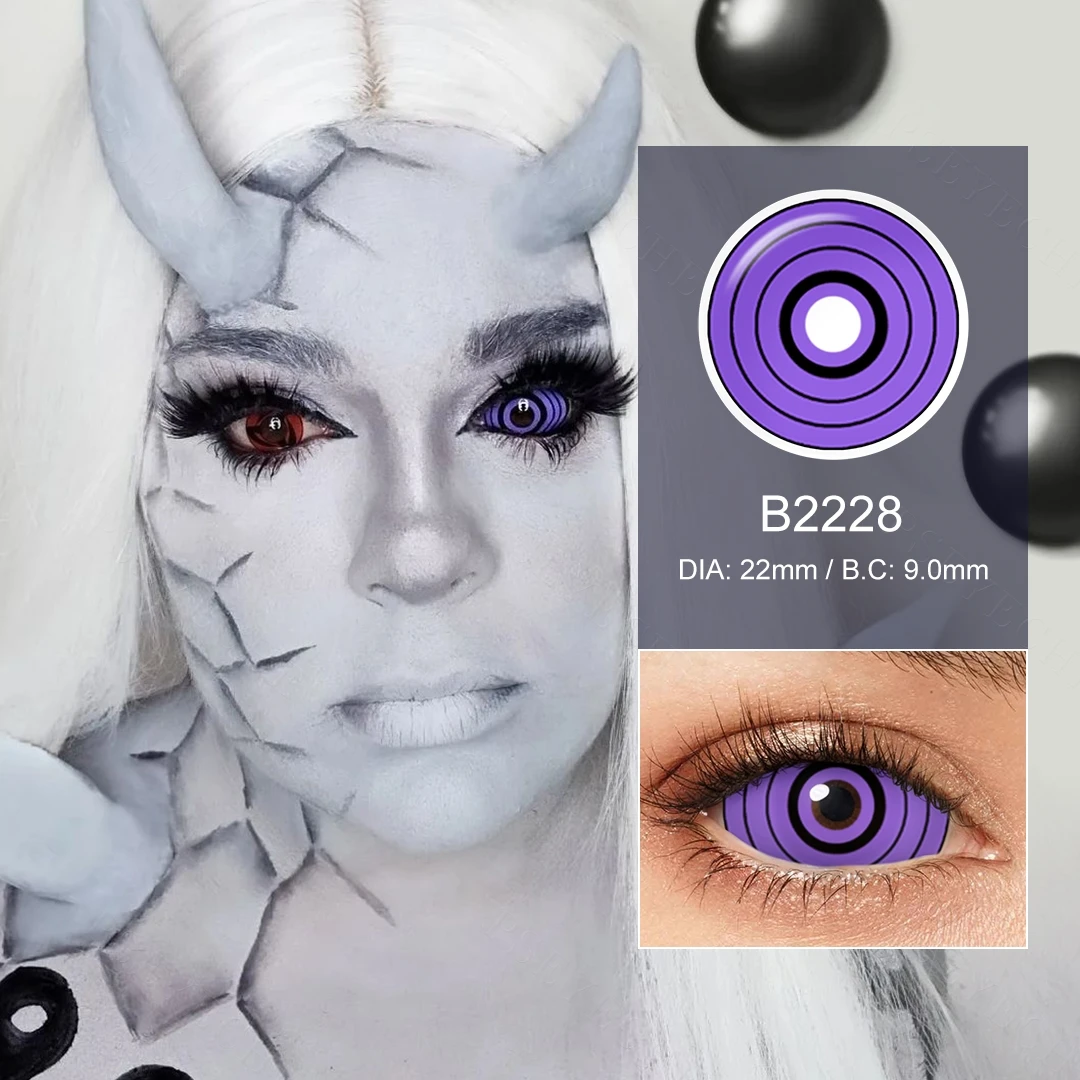 ¡Caliente! Lentes de Contacto PSEYECHE Sclera para Cosplay, Lentes de Contacto Rinnegan para Halloween, Lentes de Colores, 14.0/22.0mm 8.5/9.0mm