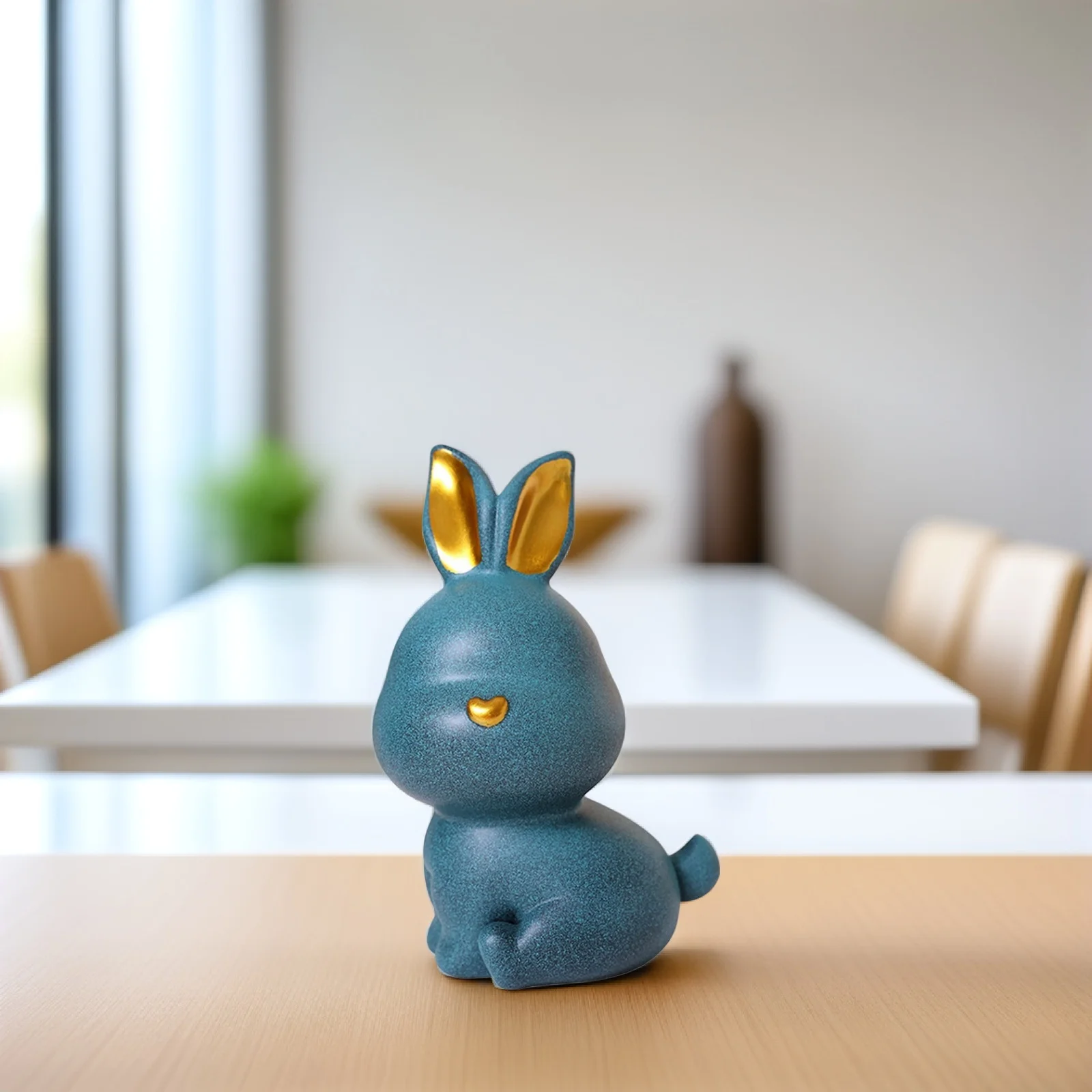 Joli lapin pièce tirelire résine lapin Pot d'épargne enfants tirelire ornement de bureau tirelire résine lapin modèle
