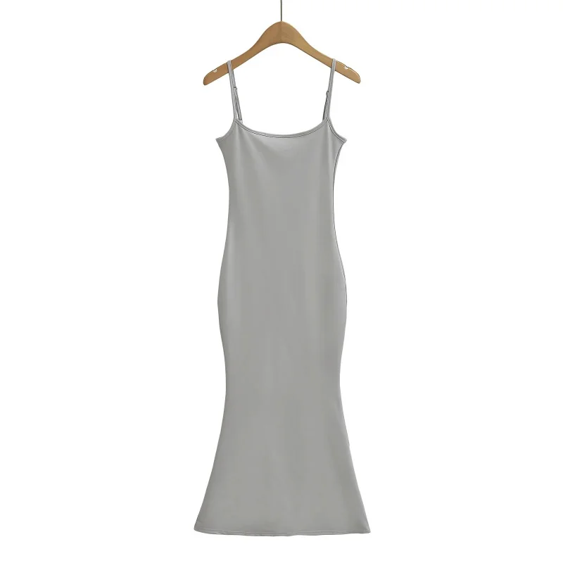 Neuer Stil, elegantes beschichtetes Stretch-Träger-langes, figurbetontes Schlankheitskleid für Damen