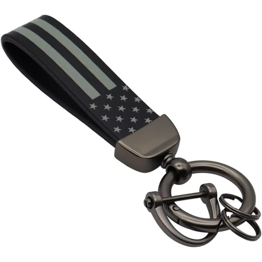 

Elegananccy American USA Flag Car Keychain with Zinc Alloy Ring Men Car Accessories