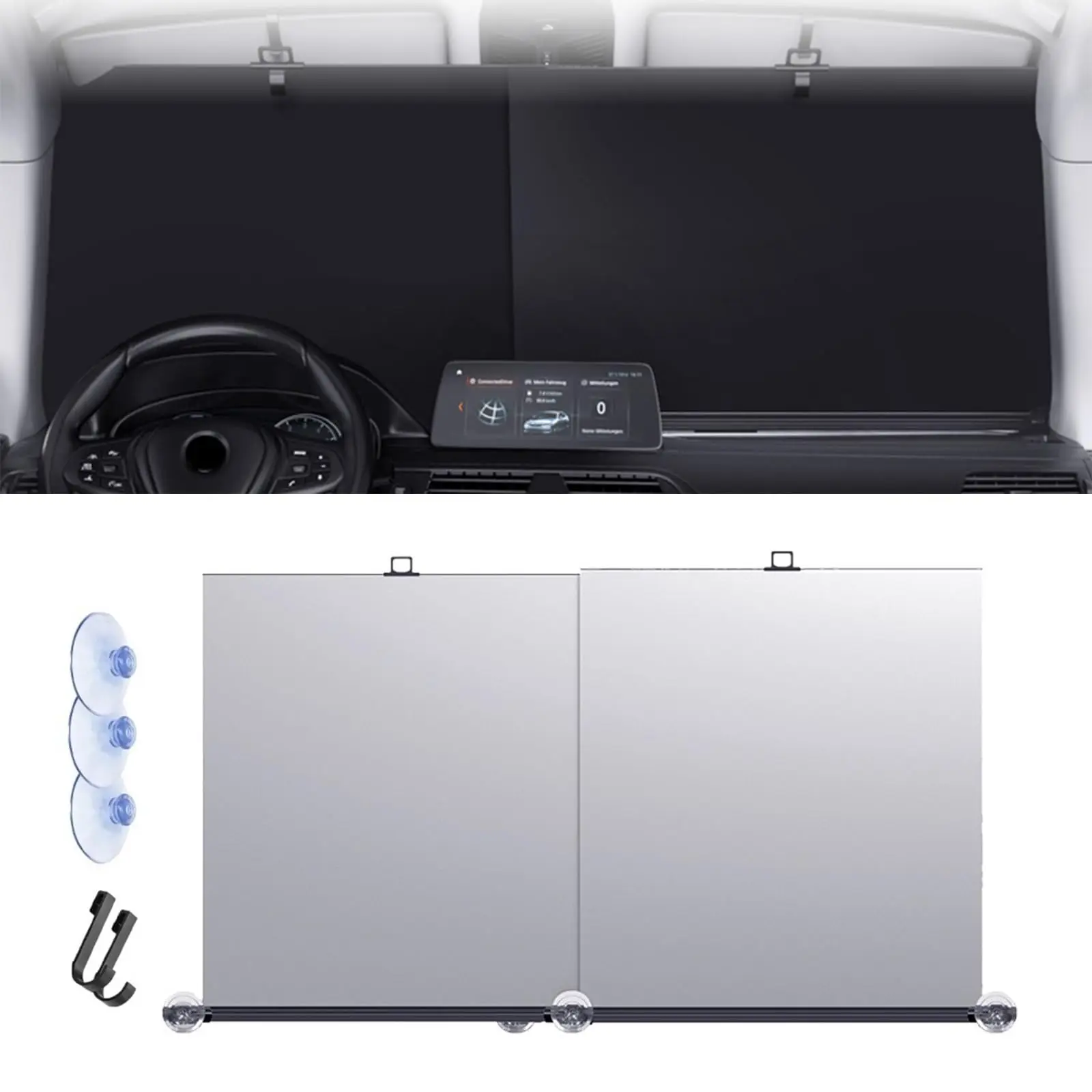 

Automatic Retractable Car Sunshade, Sunshade for Car Windshield, Windshield Sunshade Car Curtain, Sun Shade