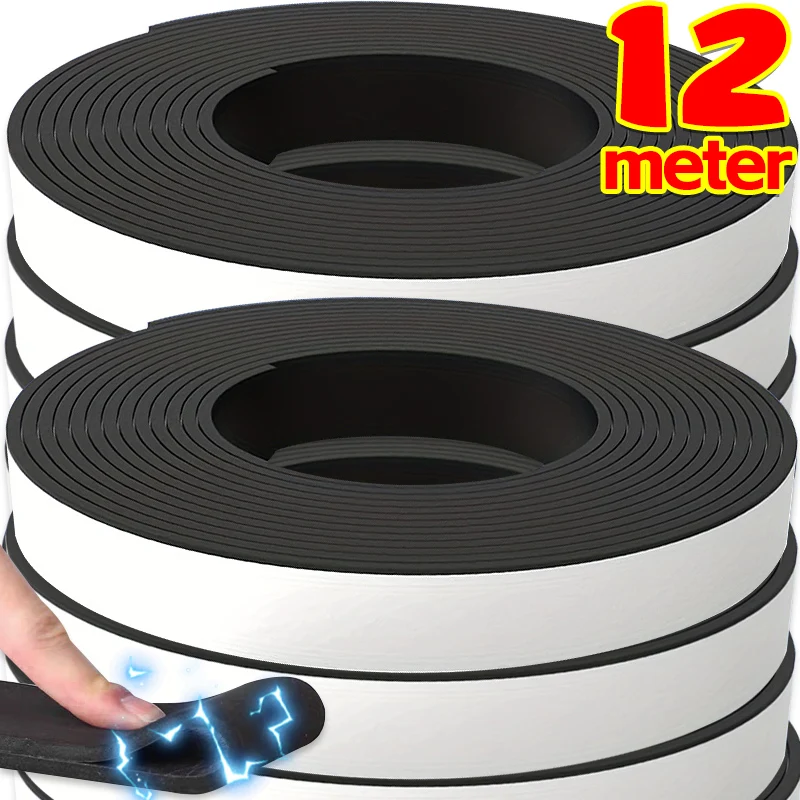 

1/12 м самоклеящаяся магнитная лента, гибкие магниты, полоски, наклейка для хранения дома и офиса, доски «сделай сам», холодильник, липкая резиновая лента