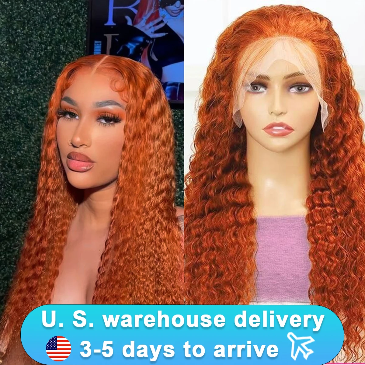 350 Deep Wave Wigs Ginger Orange HD 13x4 Lace Front Wigs Human Hair 30 32 Inch 200% Water Wave Curly Lace Frontal Wig For Women