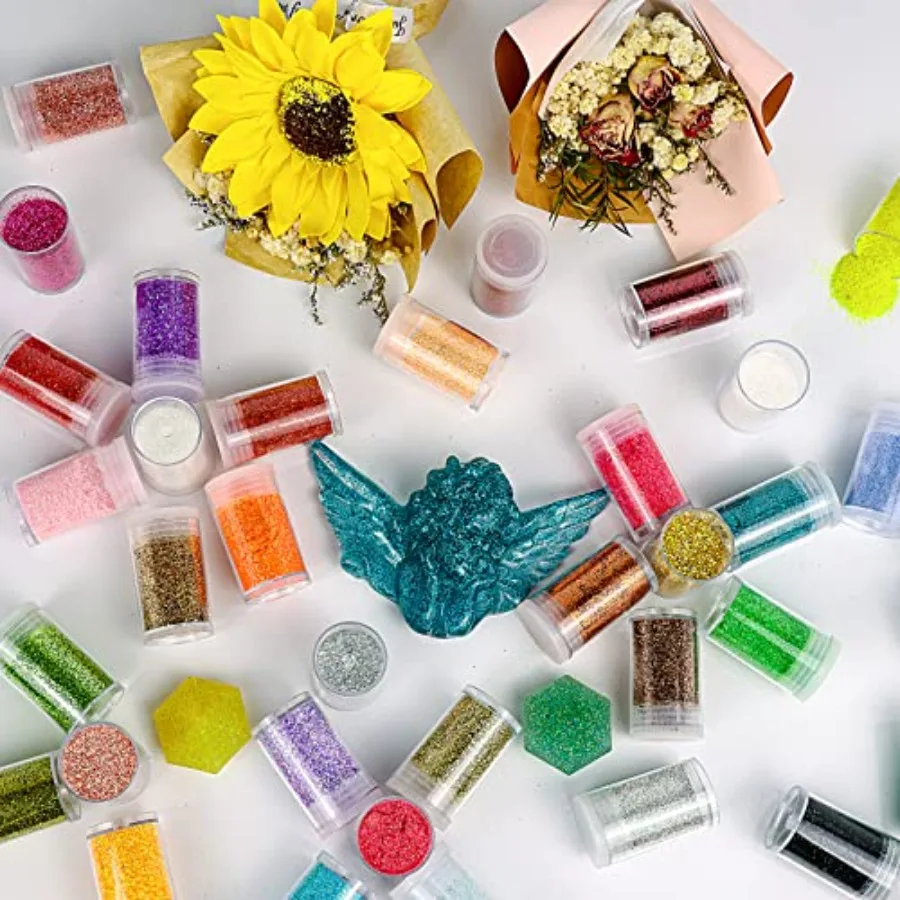 Fine Glitter for Epoxy Resin, Set of, Extra Fine Craft Glitter Powder, Assorted Nail Arts Glitter, Cosmetic Powder for Body Fac - view 4