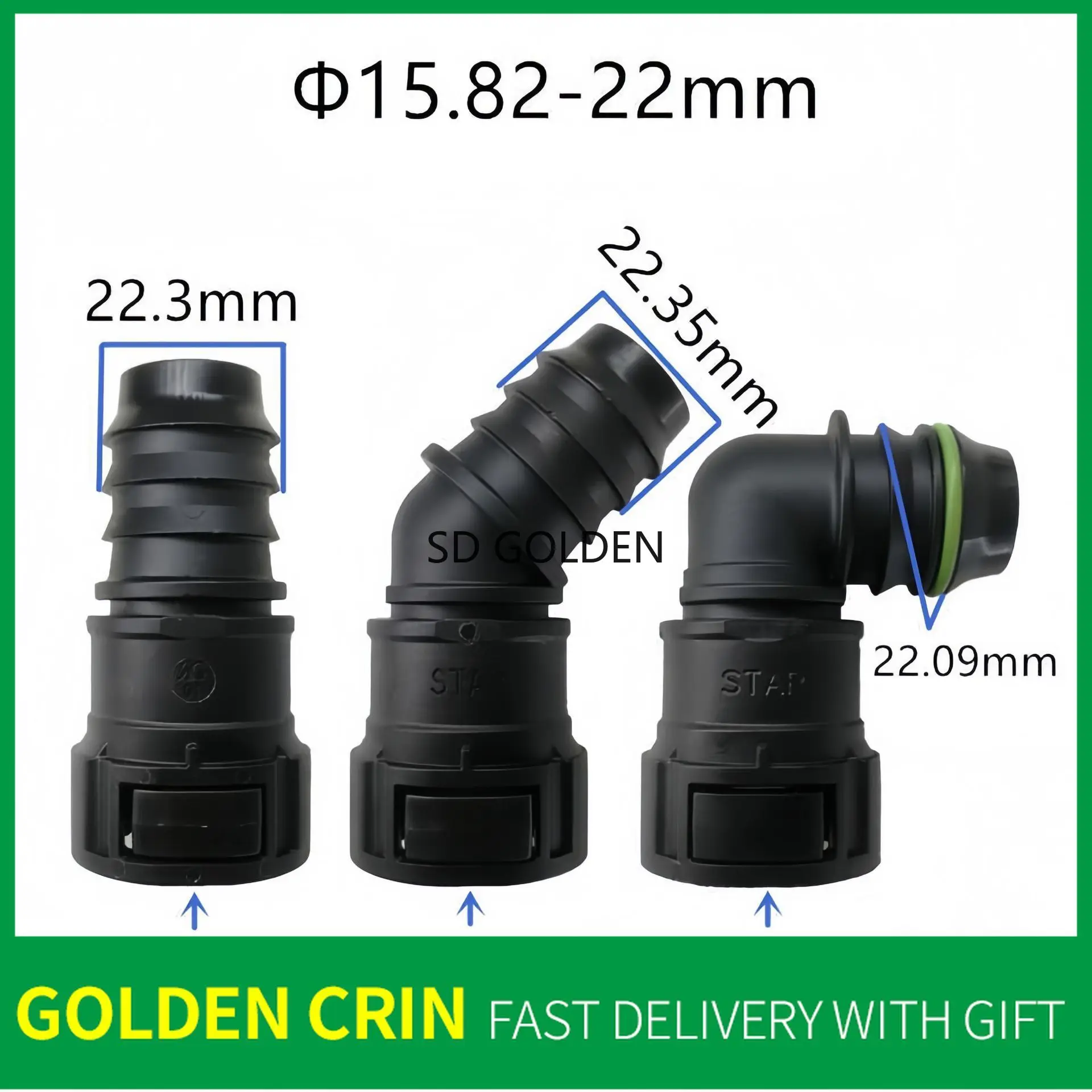 

15,82, 22 мм, быстрый разъем топливопровода, пластиковая двусторонняя защелка, большой размер, автомобильный зажим топливопровода