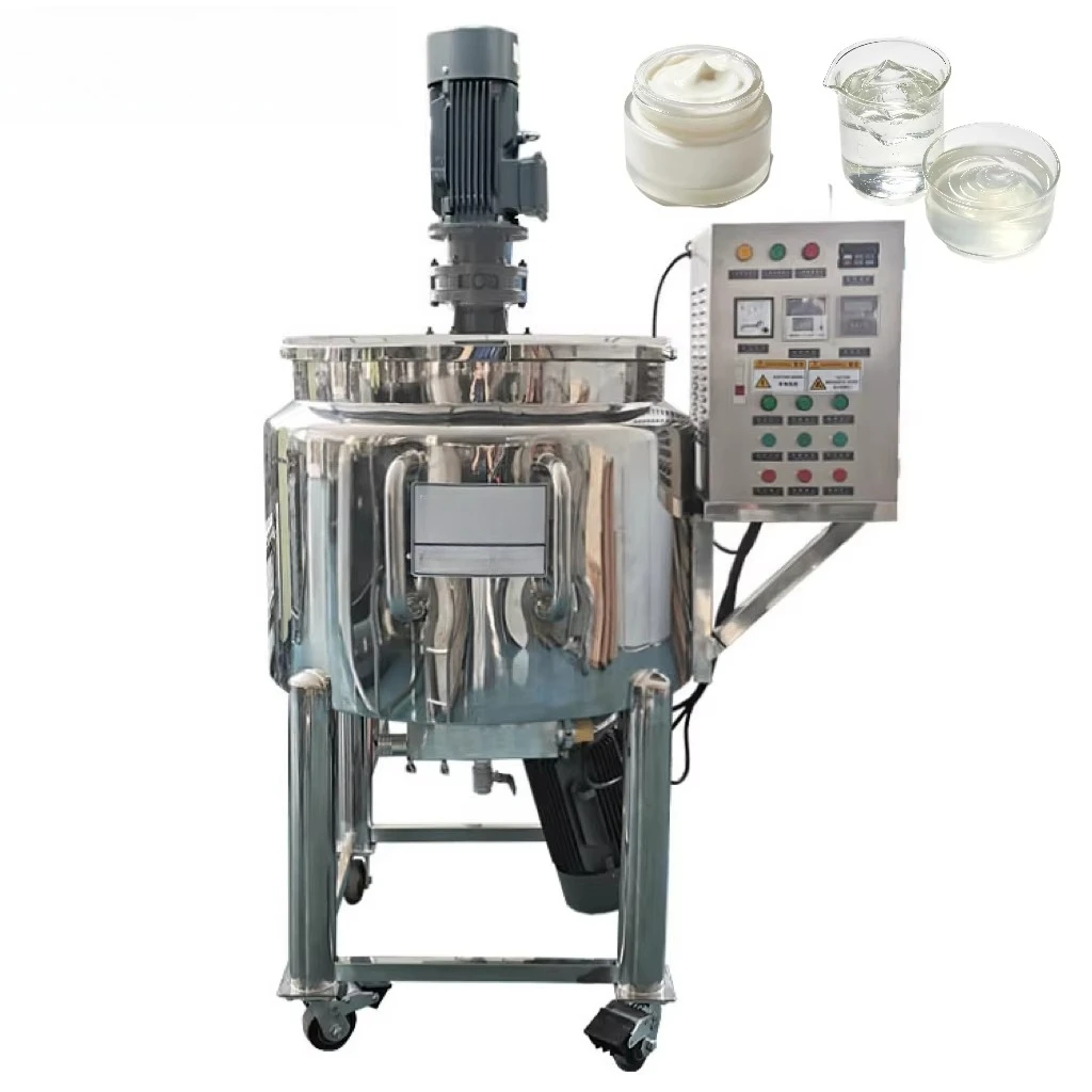 300L AC Motor Heating Homogenizer Mixer High Shear Emulsifying Machine for Cosmetic Food Products Cream Lotion Salad