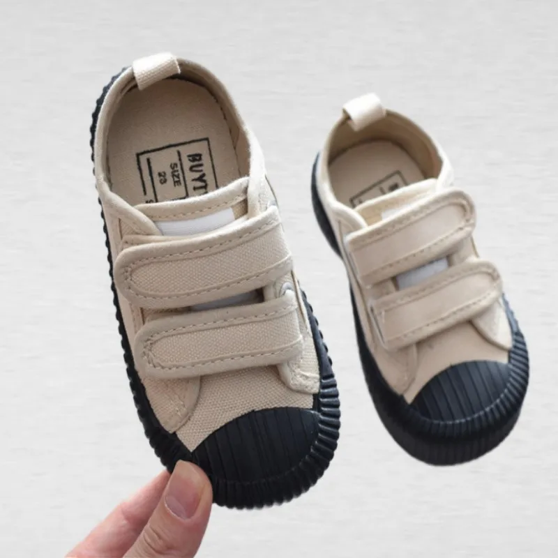 Children's Canvas Shoes for Spring Autumn, Boys' and Girls' Shoes Baby White Shoes Casual Cloth Shoes Model Low-top Sneakers