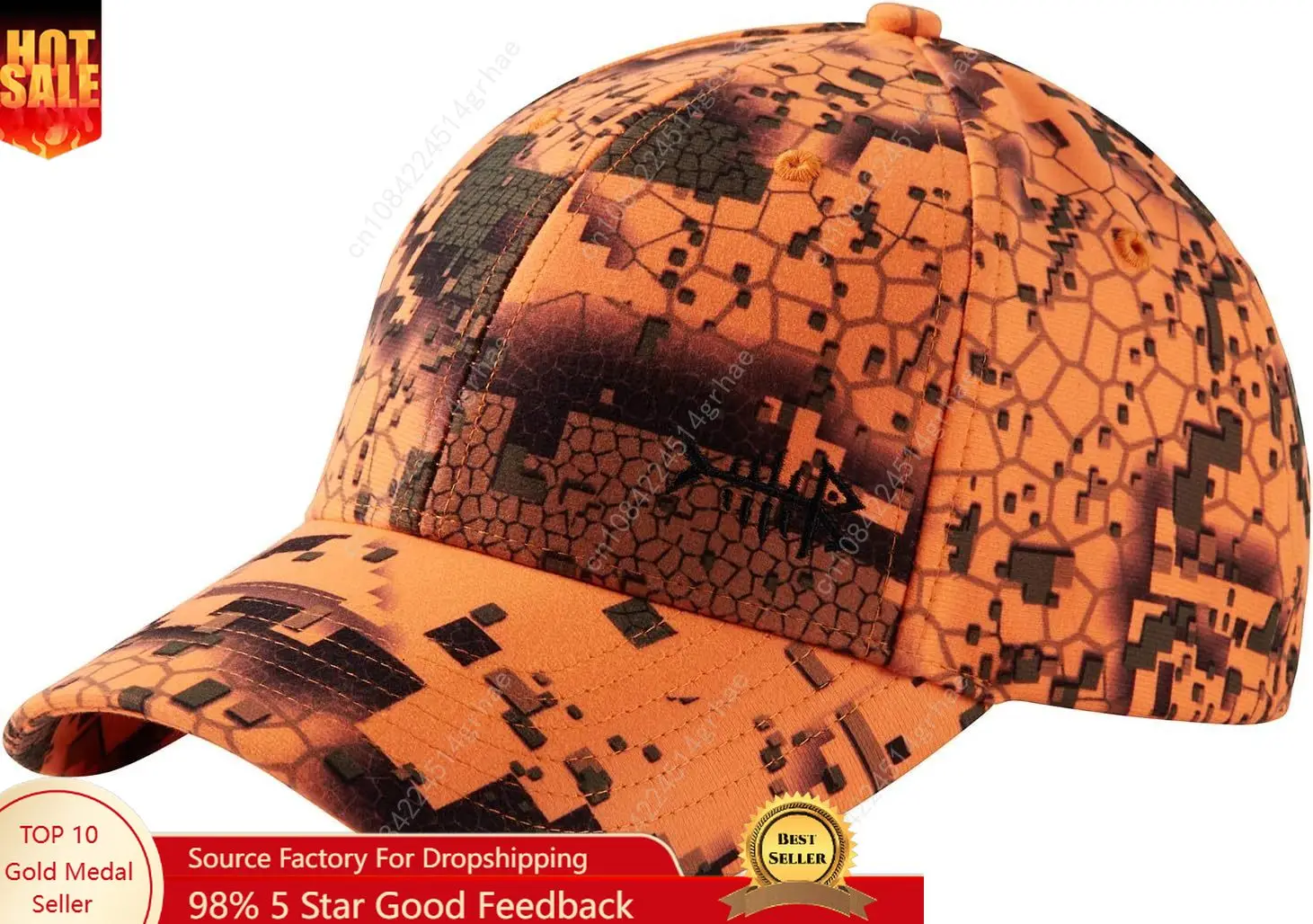 

BASSDASH Desolve Camo Fishing Hunting Hat Unisex Adjustable Baseball Cap
