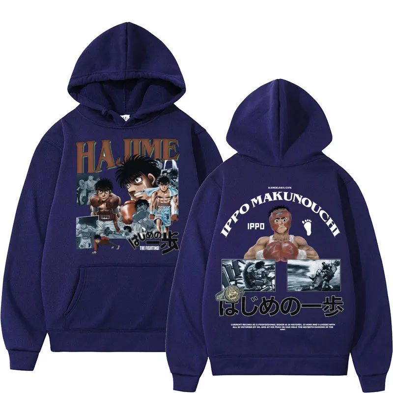 Anime Hajime No Ippo Hoodie Kamogawa Boxing Gym Makunouchi KGB Hip Hop Hoody Sweatshirt Men's Loose Fleece Casual Sportwear Male - view 3