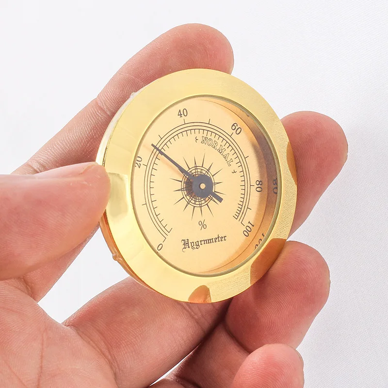 46mm Precision Cigar Hygrometer Precision Mini Portable Mechanical Hygrometer Cigar Box Hygrometer Accessories